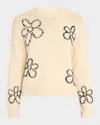 Rails Zoey Floral Stitch Sweater In Ivory Stitched Daise