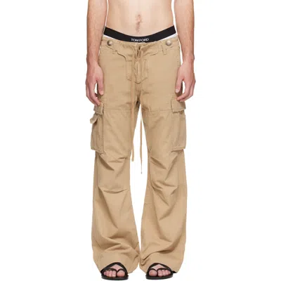 Raimundo Langlois Beige Double Fly Cargo Pants In Brown