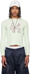 Raimundo Langlois Green Thermal Crewneck T-shirt In Aqua