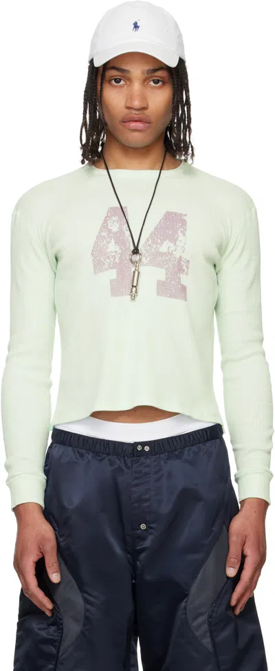 Raimundo Langlois Green Thermal Crewneck T-shirt In Aqua
