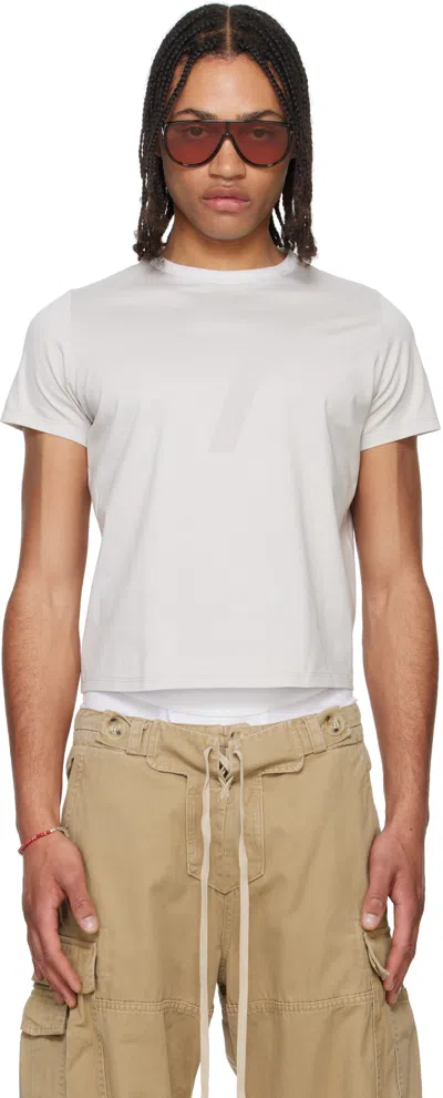Raimundo Langlois Taupe Short Sleeve Crewneck T-shirt