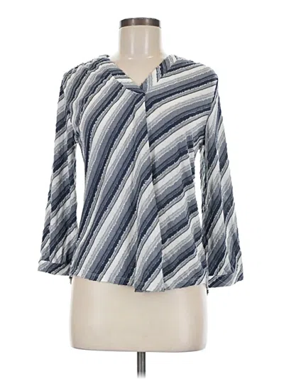 Pre-owned Rain 3/4 Sleeve Blouse In Blue
