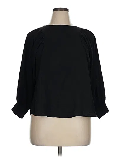 Pre-owned Rain 3/4 Sleeve Top Black Boatneck Tops