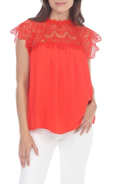 Rain Airflow Lace Top In Orange