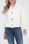 Rain And Rose Button Front Jacket In Ivory