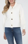 Rain And Rose Button Front Jacket In White