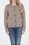 Rain And Rose Collared Sweater Jacket In Gray
