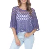 Rain And Rose Crochet Top In Purple