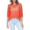 Rain And Rose Crochet Top In Tomato