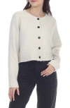 Rain And Rose Cropped Cardigan In Ivory