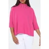 Rain And Rose Crystal Embellished Turtleneck Sweater In Pink