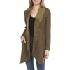 Rain And Rose Drape Front Cardigan In Multi