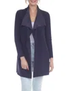 Rain And Rose Drape Neck Jacket In Navy In Blue