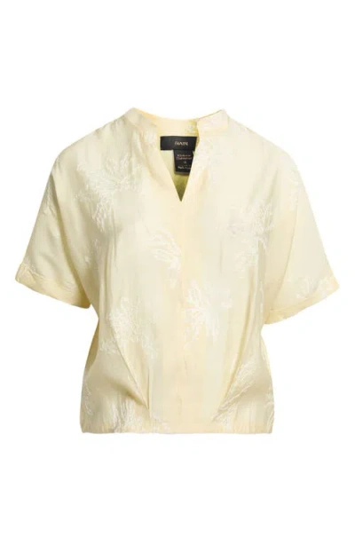 Rain And Rose Embroidered Shirt In Yellow
