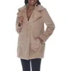 Rain And Rose Faux Fur Longline Coatigan In Sand
