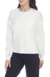 Rain And Rose Feather Trim Crewneck Sweater In Multi