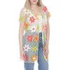 Rain And Rose Floral Crochet Cardigan In Ivory Floral