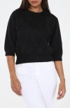 Rain And Rose Floral Embroidered Sweater In Black