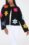 Rain And Rose Flower Pop Cardigan In Animal Print