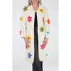 Rain And Rose Flower Pop Longline Coatigan In Multi