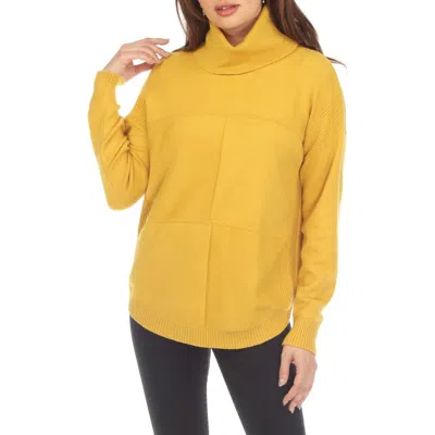 Rain And Rose Long Sleeve Turtleneck Sweater In Yellow