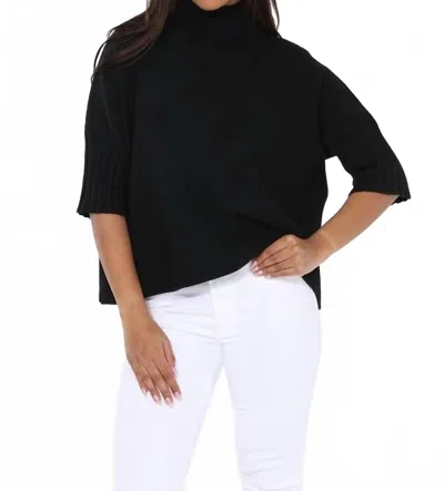 Rain And Rose Maple Turtleneck Sweater In Black