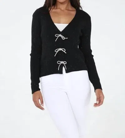 Rain And Rose Mira Cardigan In Black