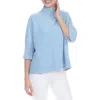 Rain And Rose Mock Neck Boxy Sweater In Ice Blue