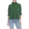 Rain And Rose Mock Neck Boxy Sweater In Olive