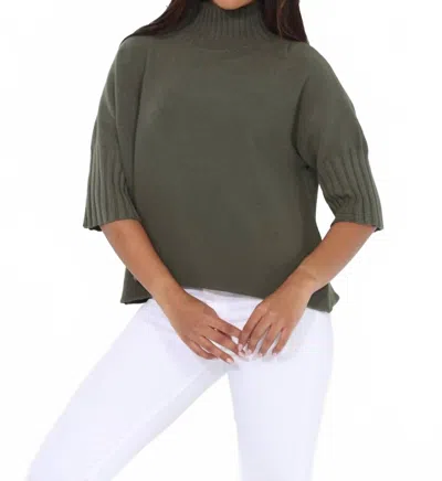 Rain And Rose Natasha Classic Knit Sweater Top In Green