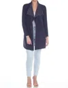 Rain And Rose Drape Neck Jacket In Navy In Blue