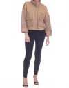 Rain And Rose Nora Puffer Jacket In Beige In Brown
