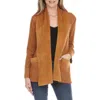 Rain And Rose Open Front Cardigan In Brown