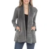 Rain And Rose Open Front Cardigan In Gray