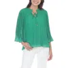 Shop Rain And Rose Pleated Top In Green