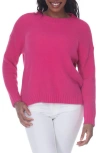 Rain And Rose Plush Crew Neck Pullover Sweater In Pink