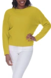 Rain And Rose Plush Crew Neck Pullover Sweater In Yellow