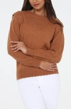 Rain And Rose Pointelle Sweater In Brown