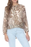Rain And Rose Print High-low Top In As Is