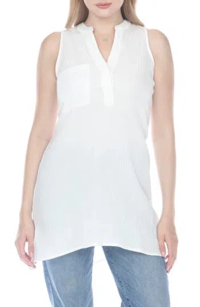 Rain And Rose Sleeveless Tunic In White