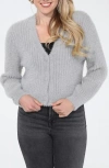 Rain And Rose Soft V-neck Cardigan In Gray