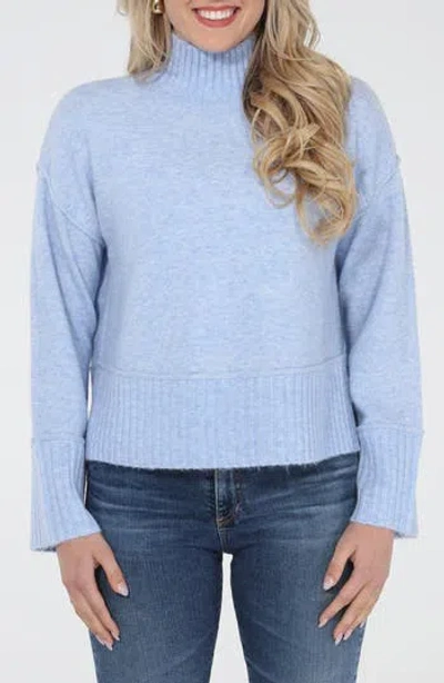 Rain And Rose Turtleneck Sweater In Blue
