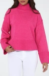 Rain And Rose Turtleneck Sweater In Pink