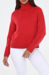 Rain And Rose Turtleneck Sweater In Red