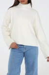 Rain And Rose Turtleneck Sweater In White