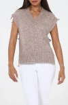 Rain And Rose V-neck Sweater Vest In Brown