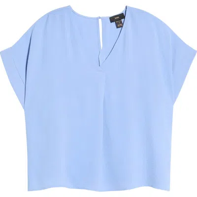Rain And Rose V-neck Top In Blue