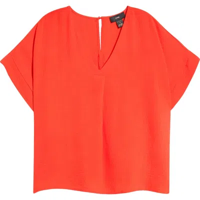 Rain And Rose V-neck Top In Orange