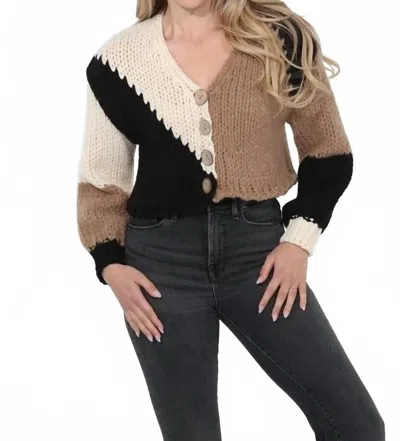 Rain And Rose Zinnia Knit Patch Sweater In Multi