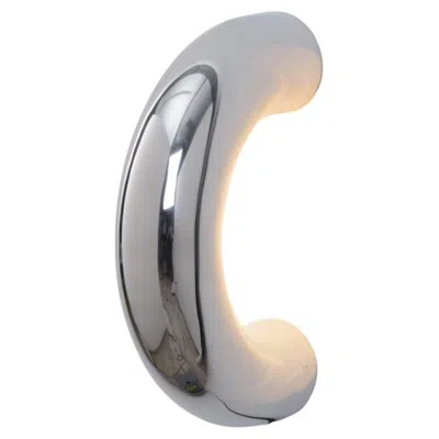 Pre-owned Rain Arco Lamp, Silver, By , Contemporary Wall Lamp, Stainless Steel In Brown